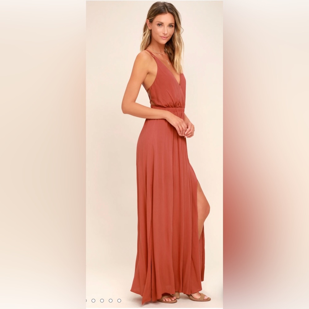 Lulu’s Rust Maxi Dress - Picture 2 of 7
